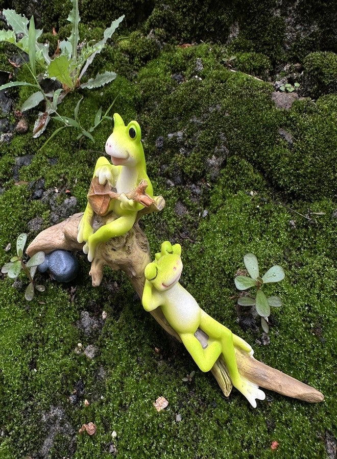 qumHmup Resin Frog Ornament, Lifelike Tree Branch Frogs, Perfect for Gift and Decor - Image 3