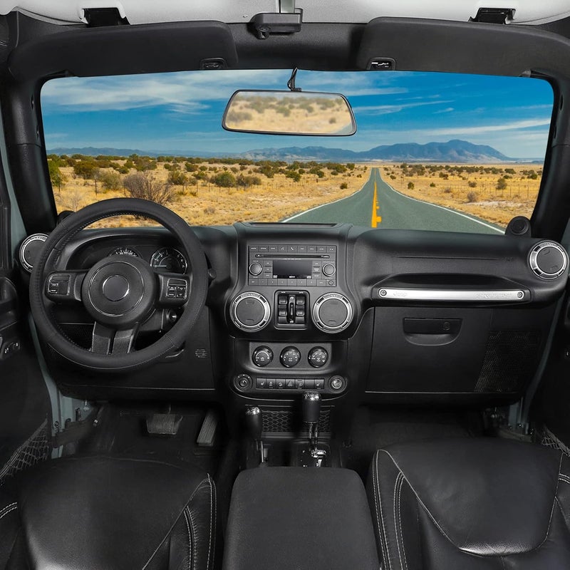 سيج دايركت غطاء عجلة قيادة SEG Direct من جلد الميكروفايبر الأسود لسيارات F-150 Tundra Range Rover مقاس 15.5 بوصة - 16 بوصة - Image 2