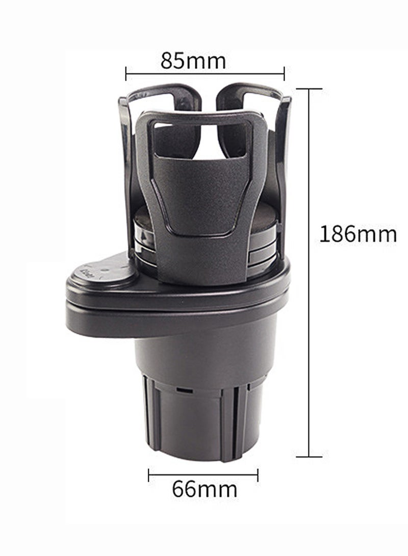 Multifunctional Car Cup Holder Car Cup Holder Expander Dual Cup Rotating Adjustable Base, for Coffee Drink Popcorn Ice Cream - Image 2