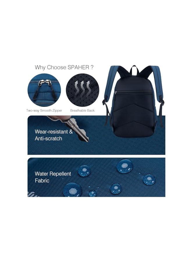 PROMASS حقيبة ظهر سفر سعة 25 لتر 40X30X20 لرحلات ويز إير حقيبة مشي مقاومة للماء للرياضات الخارجية التخييم ركوب الدراجات التزلج تسلق الجبال حقيبة عمل يومية حقيبة لابتوب حقيبة تحت المقعد هدايا للرجال والنساء - Image 4