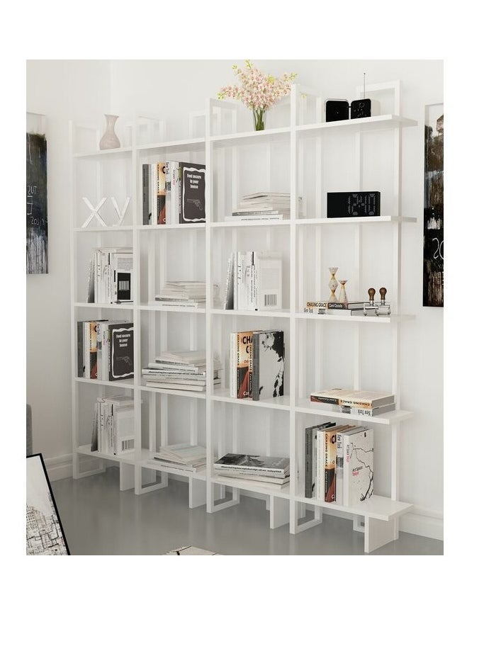 Decorotika Alice 180 tall Metal Frame Manufactured Wood Corner Bookcase | Bookshelf, Storage Rack  - Image 4