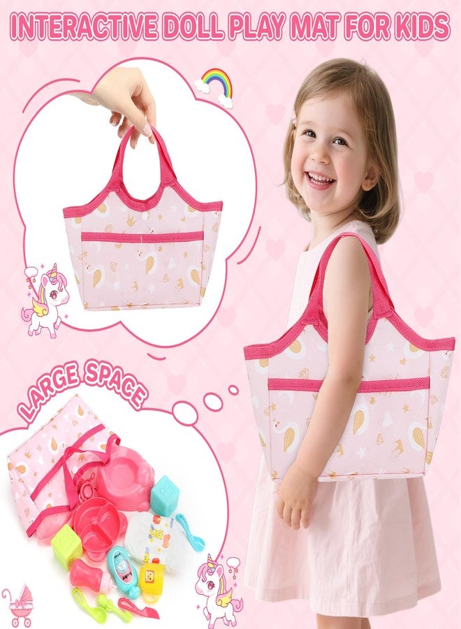 deAO Baby Doll Stroller Set with 12" Baby Dolls Nursery Playset 17 PCS Baby Doll Accessories with Play Mat,Storage Bag,Baby Stroller Toys for Girls Toddlers 3+ Pretend Play Gifts - Image 4