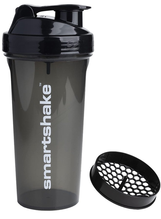 Smartshake Protein Shaker Bottle, (GLOSSY, Black) - Image 1