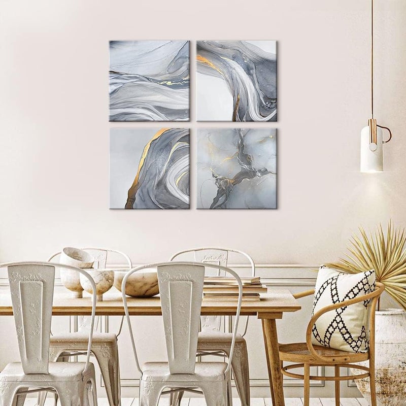 Sungeek 4-Piece Marble Canvas Wall Art - Image 5