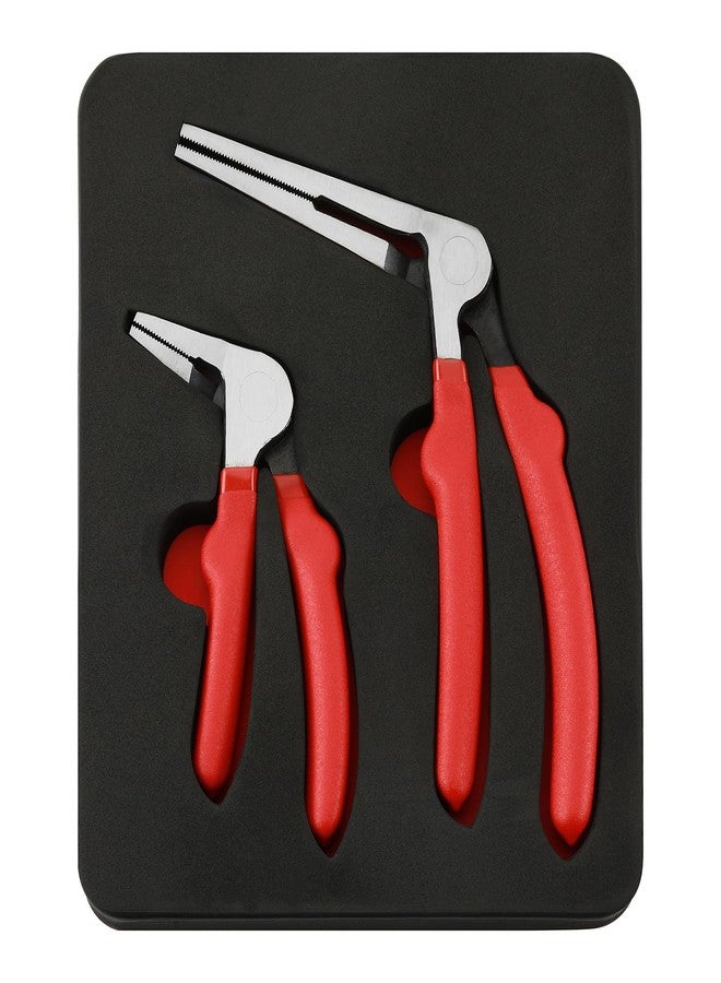 Mayouko 6"&8" Kiwi Bent Head Needle-Nose Pliers, Angled Head Long Nose Pliers, High Leverage Pistol Grip Pliers for Tight Spaces - Image 1