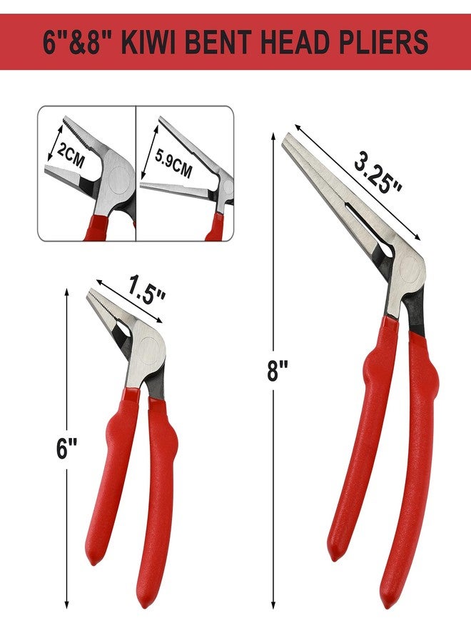 Mayouko 6"&8" Kiwi Bent Head Needle-Nose Pliers, Angled Head Long Nose Pliers, High Leverage Pistol Grip Pliers for Tight Spaces - Image 3
