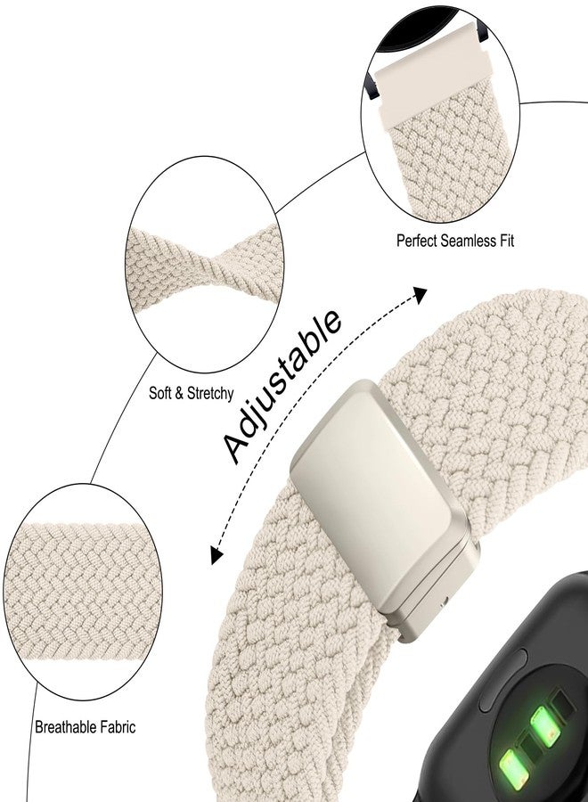 Meliya Braided Bands for Garmin Venu 3S / Venu 4 41mm / Venu 2S / Vivoactive 4S / Vivomove 3S Watch Bands, 18mm Quick Release Magnetic Nylon Replacement Strap for Garmin Forerunner 255s/265s Women Men (Starlight) - Image 3