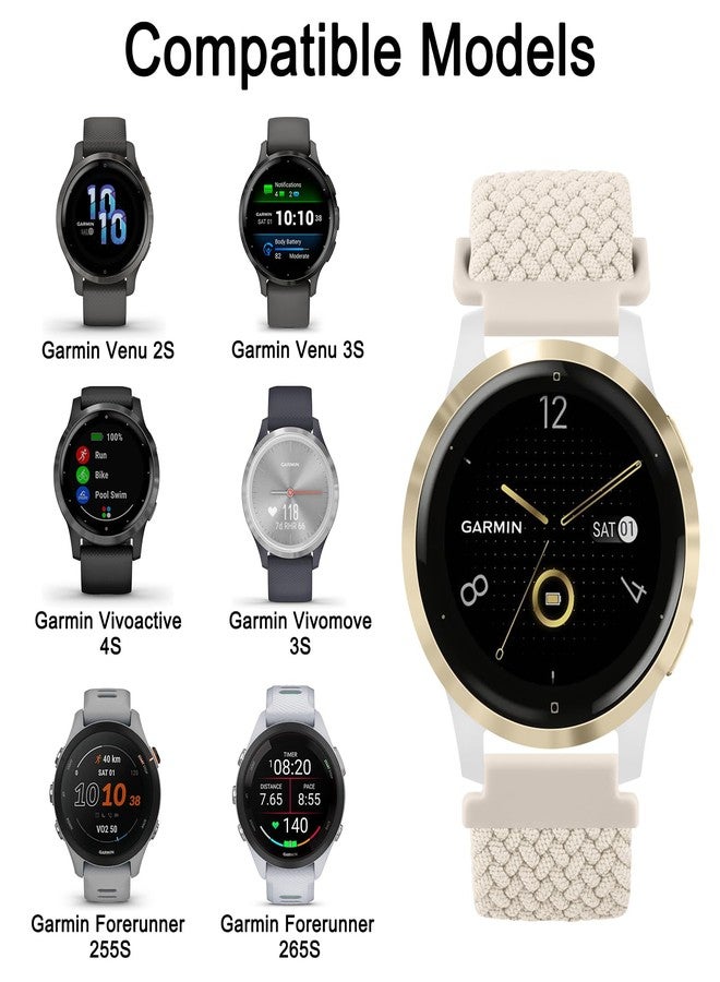 Meliya Braided Bands for Garmin Venu 3S / Venu 4 41mm / Venu 2S / Vivoactive 4S / Vivomove 3S Watch Bands, 18mm Quick Release Magnetic Nylon Replacement Strap for Garmin Forerunner 255s/265s Women Men (Starlight) - Image 2