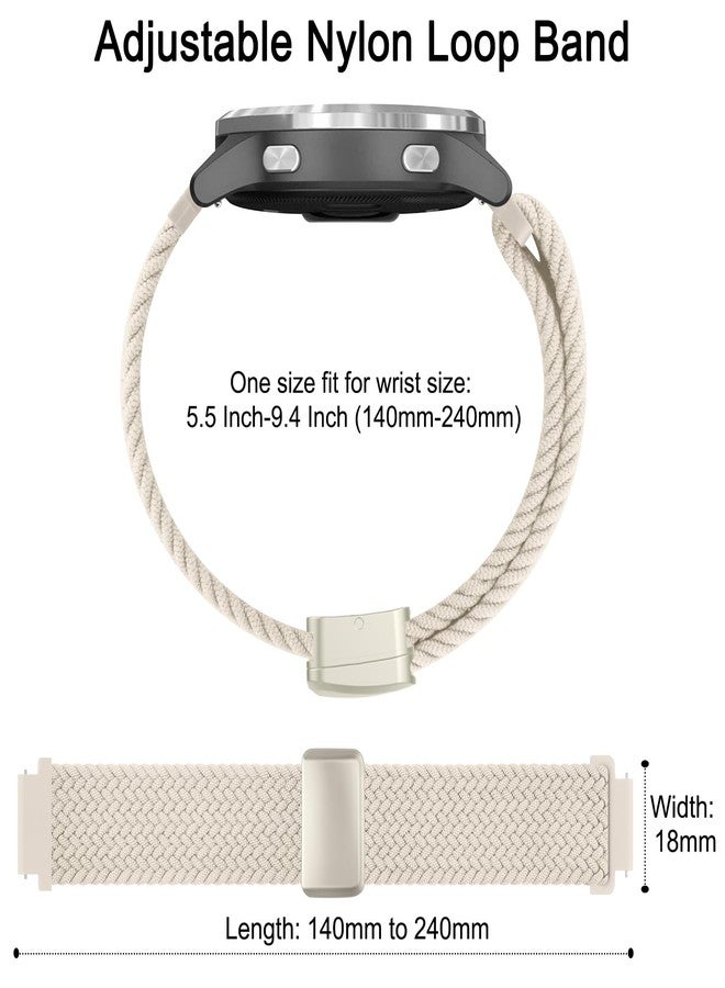Meliya Braided Bands for Garmin Venu 3S / Venu 4 41mm / Venu 2S / Vivoactive 4S / Vivomove 3S Watch Bands, 18mm Quick Release Magnetic Nylon Replacement Strap for Garmin Forerunner 255s/265s Women Men (Starlight) - Image 5