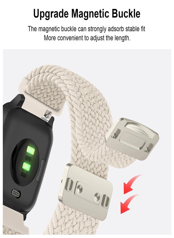 Meliya Braided Bands for Garmin Venu 3S / Venu 4 41mm / Venu 2S / Vivoactive 4S / Vivomove 3S Watch Bands, 18mm Quick Release Magnetic Nylon Replacement Strap for Garmin Forerunner 255s/265s Women Men (Starlight) - Image 4