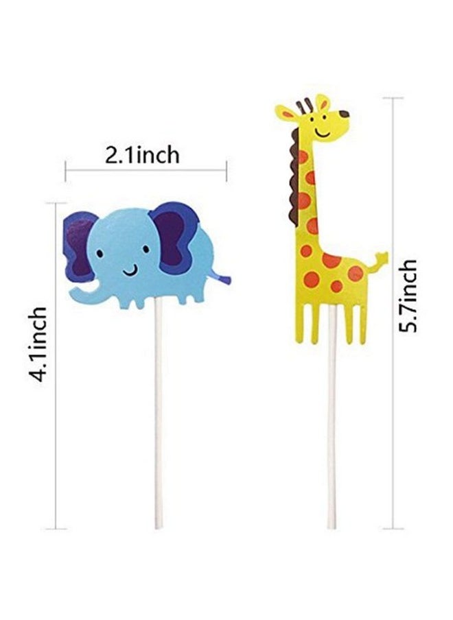 Funcart Funcart Jungle Safari Animal Cake Toppers Animals Cake Decorations for Jungle Safari Animals Theme Party Baby Showers Kid Birthday Party Supplies (Jungle Safari)  - Image 4