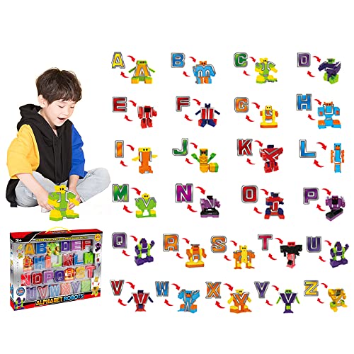Cyeah Alphabet Robot Toys for Preschool Kids Education, Transforming Robotic Toys 26 Pieces - Image 2