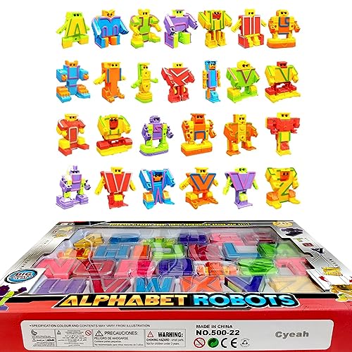 Cyeah Alphabet Robot Toys for Preschool Kids Education, Transforming Robotic Toys 26 Pieces - Image 3