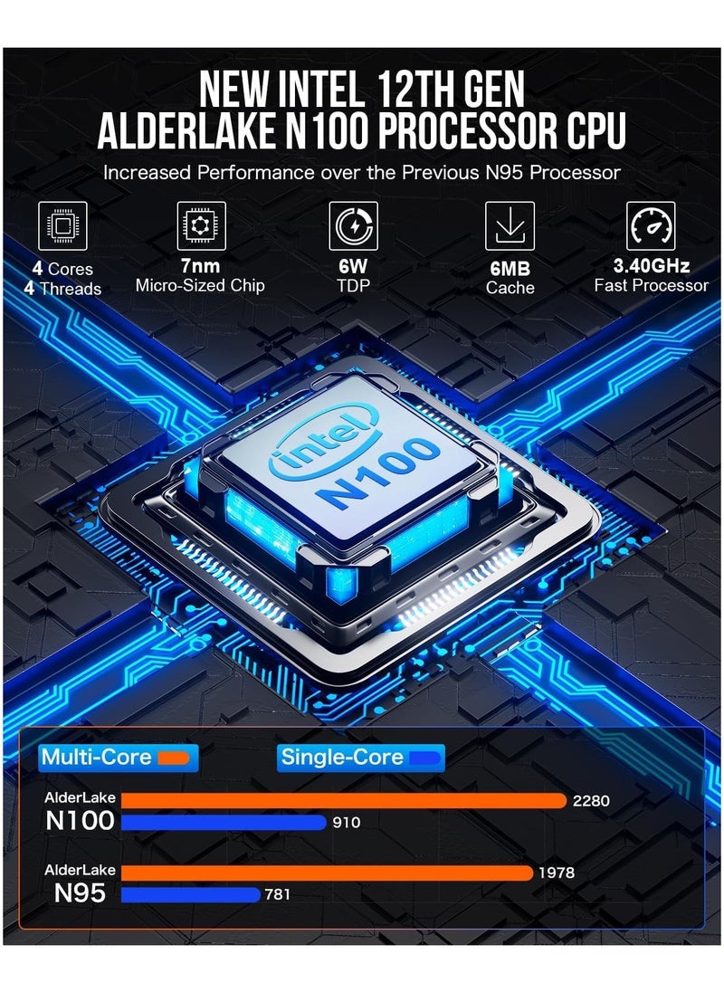 NucBox G2 Desktop Ultracompact Mini PC Windows 11 Pro Intel 12th Alder Lake N100 12GB DDR5 512GB SSD Dual LAN, Mini Computer 1000Mbps, 4K Triple Display, WiFi6, BT5.2 - pzsku/Z62F8F3E827D54A6E1594Z/45/_/1718185906/ca7dceb4-b944-4b16-9f10-35853dd5a822