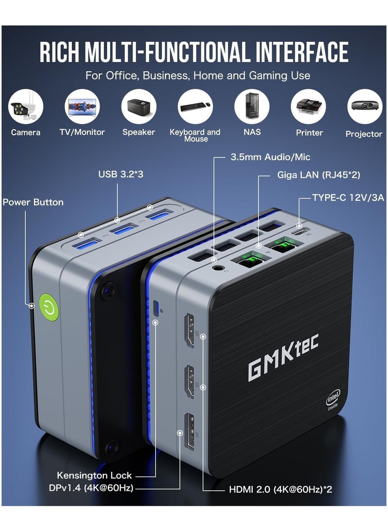 NucBox G2 Desktop Ultracompact Mini PC Windows 11 Pro Intel 12th Alder Lake N100 12GB DDR5 512GB SSD Dual LAN, Mini Computer 1000Mbps, 4K Triple Display, WiFi6, BT5.2 - pzsku/Z62F8F3E827D54A6E1594Z/45/_/1718185908/6273ca13-488e-4b1b-89bc-20d333407b9e