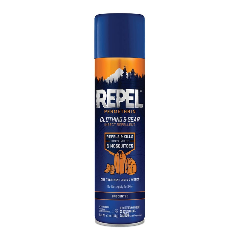 repel طارد الحشرات للملابس والمعدات برمثرين، يستخدم على المعدات الخارجية، الخيام وأكياس النوم، يطرد البعوض، القراد، العث، (بخاخ هوائي) 6.5 أونصة سائلة - Image 1