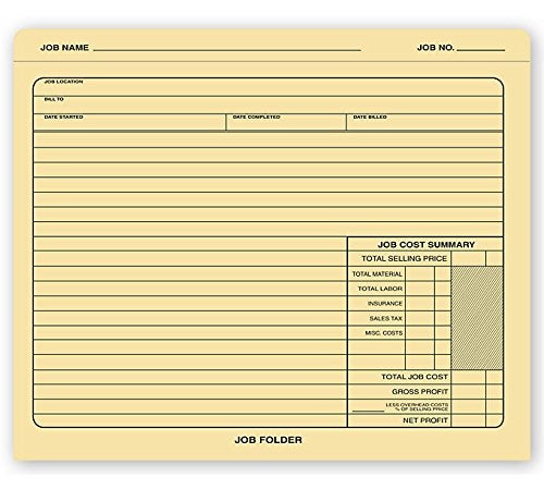 Park Forms USA ABC Job Folder Manila File Jackets, 12 x 10 Preprinted to Track & Organize Jobs & Work Details,Open Top (50 Folders) - Image 4