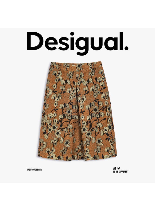 DESIGUAL Autumn/Winter 2025 New A-Line Floral Jacquard Skirt - Image 2