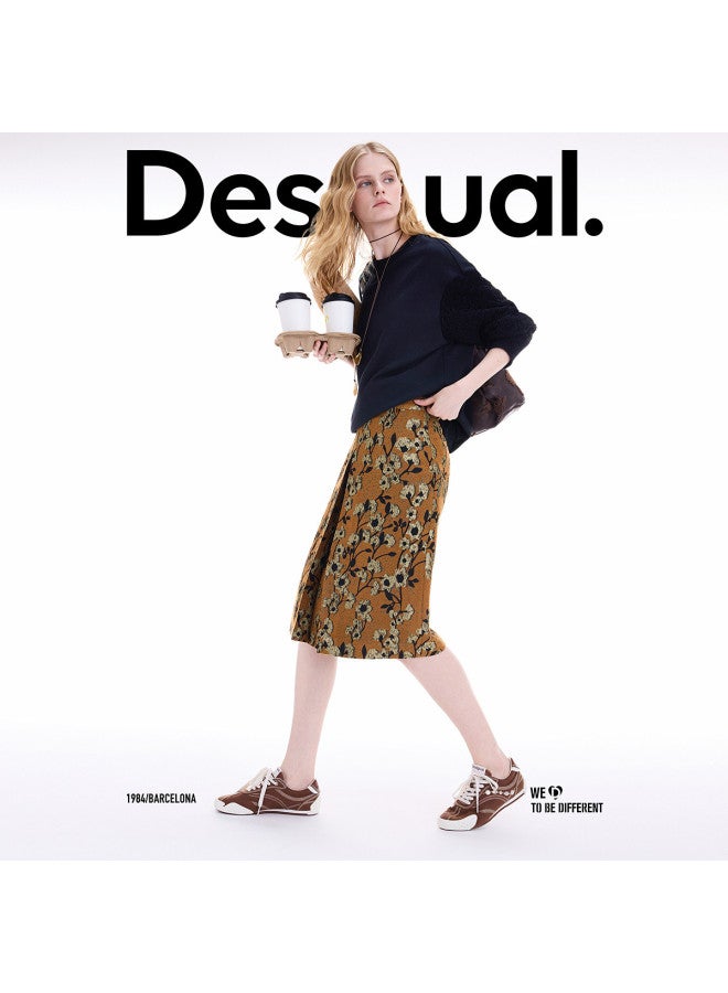 DESIGUAL Autumn/Winter 2025 New A-Line Floral Jacquard Skirt - Image 3
