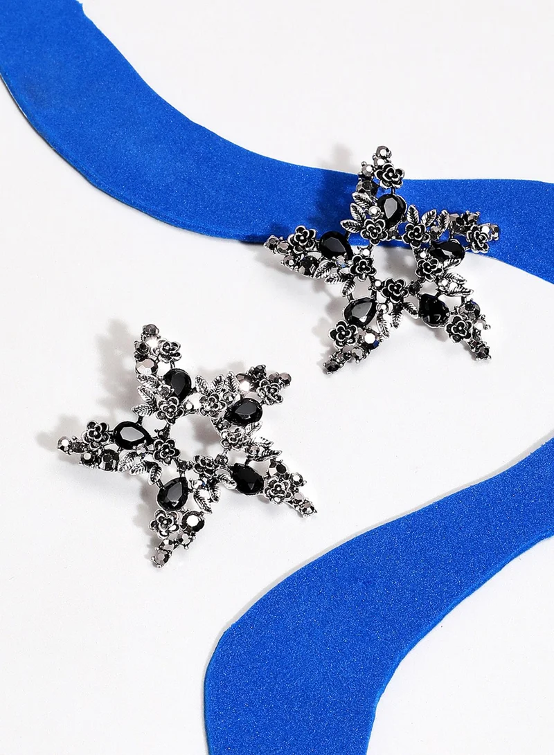 SOHI Stone Flora Star Artificial Drop Earring Jewellery