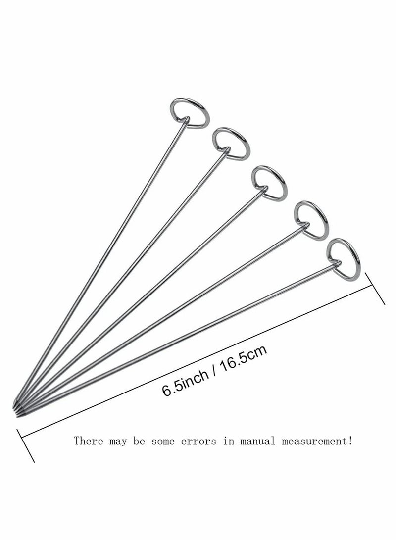 KASTWAVE Air Fryer Rack Accessories 8 Inch Square Double Layer with 5 Skewers Stainless Steel Multipurpose Rack Metal Holder Fit Multi-purpose Double Layer Rack with Skewer - Image 2