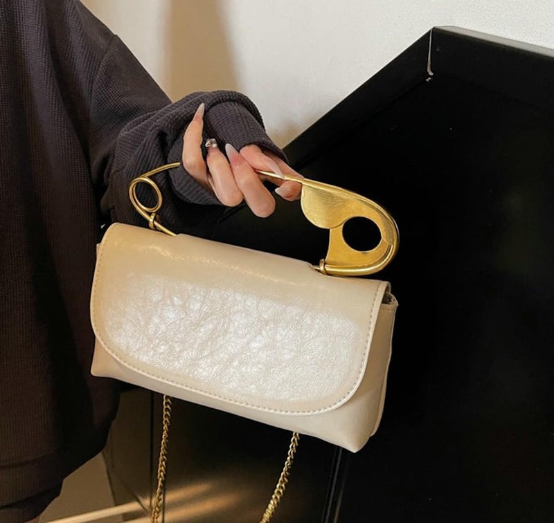 Hzxsny 2025 Trendy Tote Bag Womens Paper Clip Small Top Handle Purse Hobo Clutch Faux Leather Crossbody Bag Shoulder Handbag Purse - Image 5