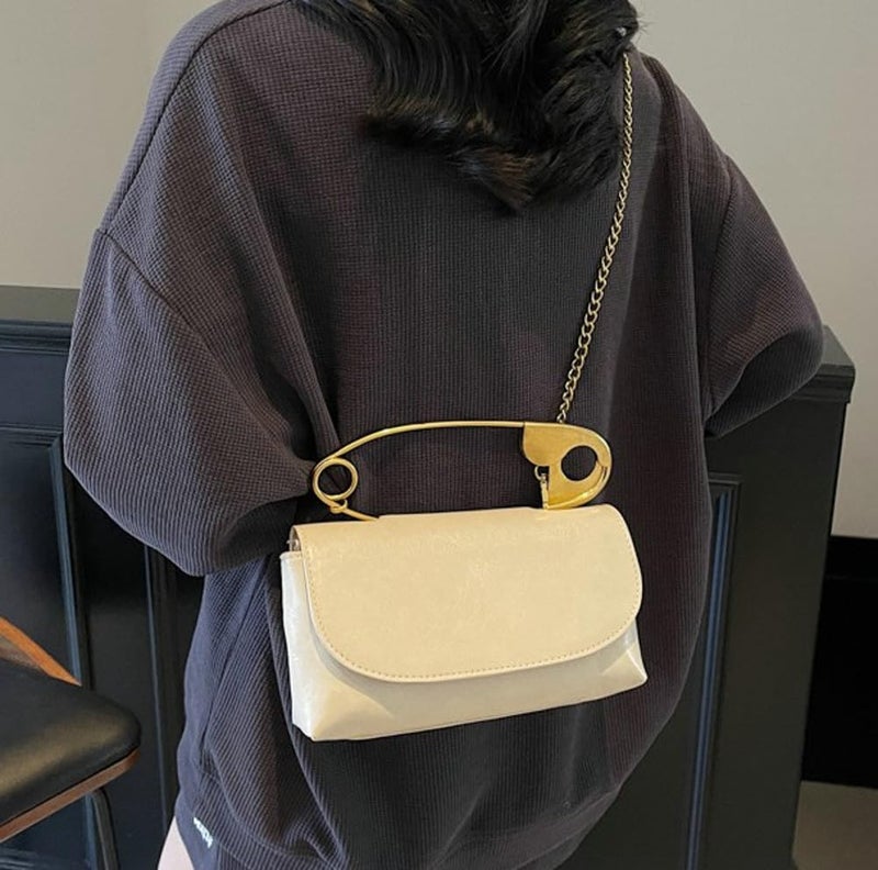 Hzxsny 2025 Trendy Tote Bag Womens Paper Clip Small Top Handle Purse Hobo Clutch Faux Leather Crossbody Bag Shoulder Handbag Purse - Image 3