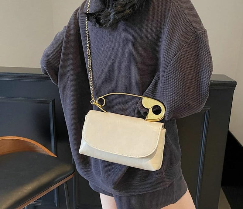 Hzxsny 2025 Trendy Tote Bag Womens Paper Clip Small Top Handle Purse Hobo Clutch Faux Leather Crossbody Bag Shoulder Handbag Purse - Image 4