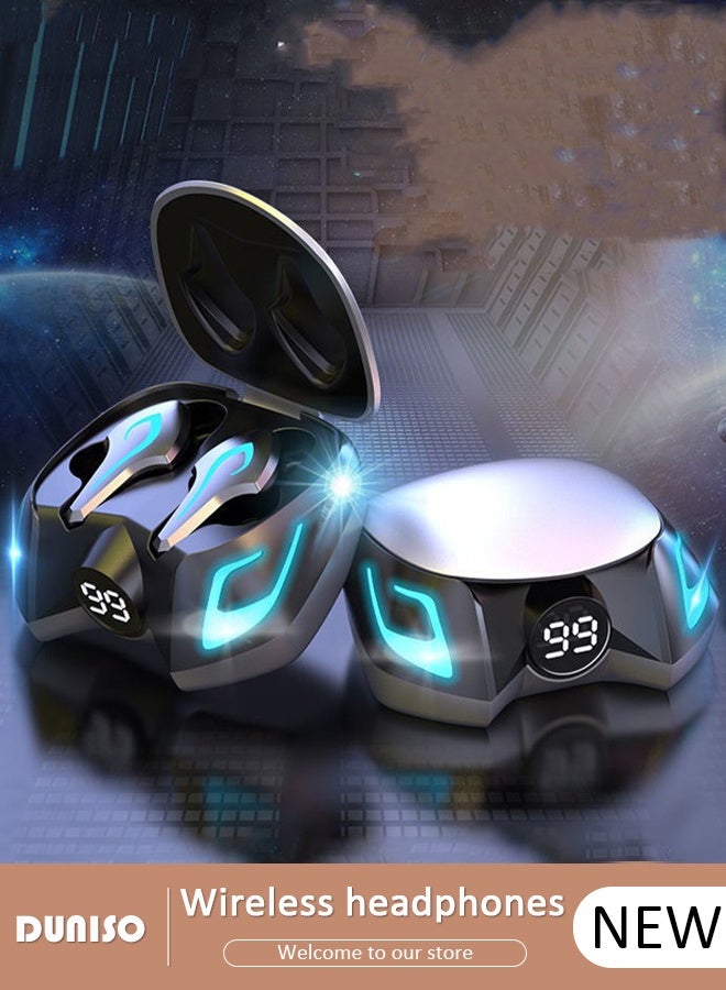 DUNISO Wireless Earbuds Bluetooth 5.2 Chip Bluetooth Earphones Earbud Noise Cancellation Sports Earbuds, Gaming Ear Pods,High-End High Sound Quality in-Ear Binaural Noise Reduction with Charging Case for in-Ear Buds Waterproof  - Image 1
