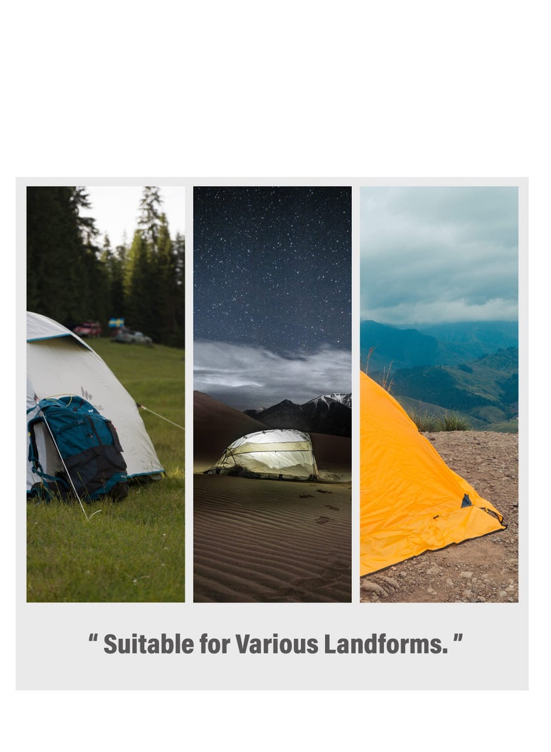 Excefore Tent Stakes, 11 inch 6 Pcs Multifunctional Stainless Steel Heavy Duty Metal Pegs, 2.47 oz Light Weight & Portable, Wind-Resistant Size, for Camping Backpacking Garden Hammocks and Canopy - Image 4