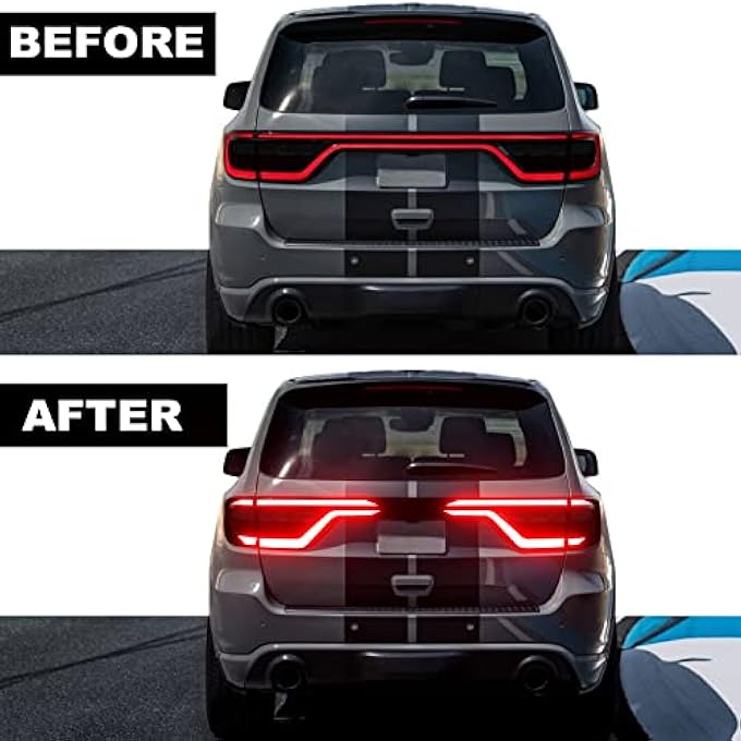 ريحني مناسب لدودج دورانغو 20142021 مضمار سباق ذيل، مضمار فينيل مقصوص مسبقا، غلاف غلاف دخان داكن، ملصقات فينيل ملحقات خارجية، إكسسوارات خارجية - Image 2