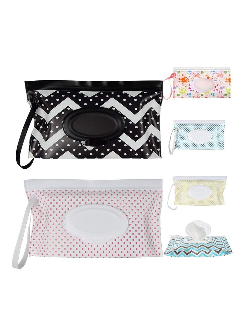SYOSI Baby Wipes Dispenser Portable Wipes Dispenser Bag Reusable Travel Baby Wipes Container Refillable Wipes Carrying Case Holder for Travel Wipes Dispenser Box (6 Pack) - Image 1