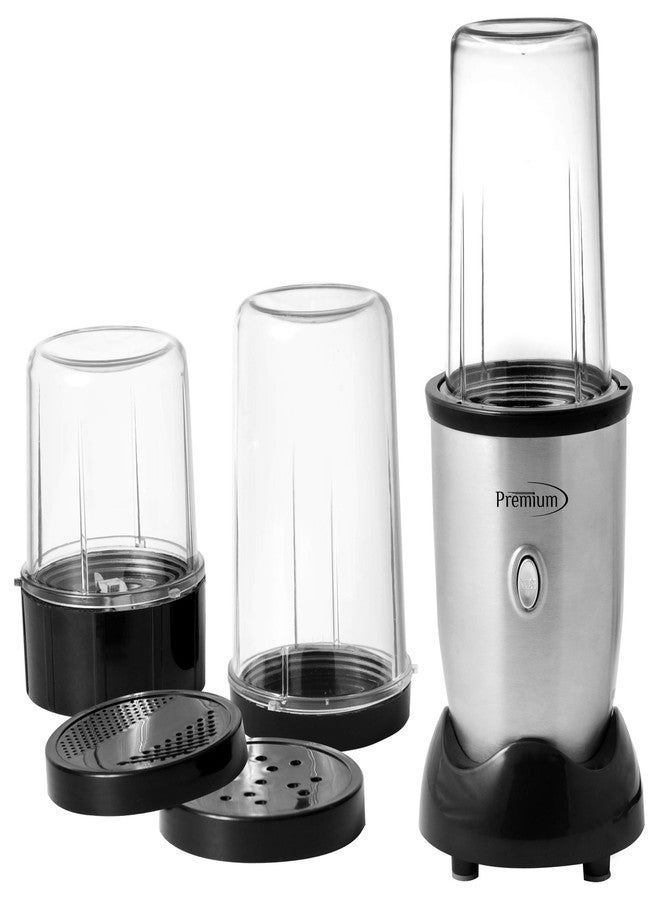 بريميم خلاط شخصي فاخر من ليفيللا بسعة 8 أونصة، 9 قطع، فضي (PB312) - Image 1