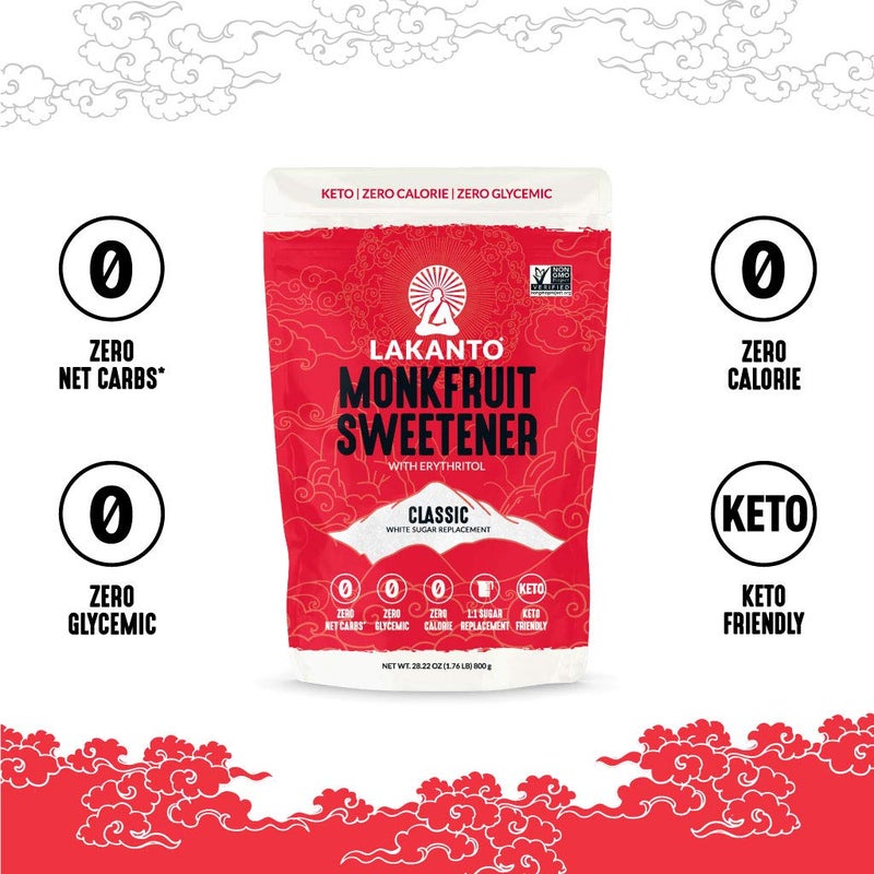 Lakanto Classic Monk Fruit Sweetener with Erythritol - White Sugar Substitute, Zero Calorie, Keto Diet Friendly, Zero Net Carbs, Baking, Extract, Sugar Replacement (Classic White - 1.76 lb Pack of 3) - Image 5