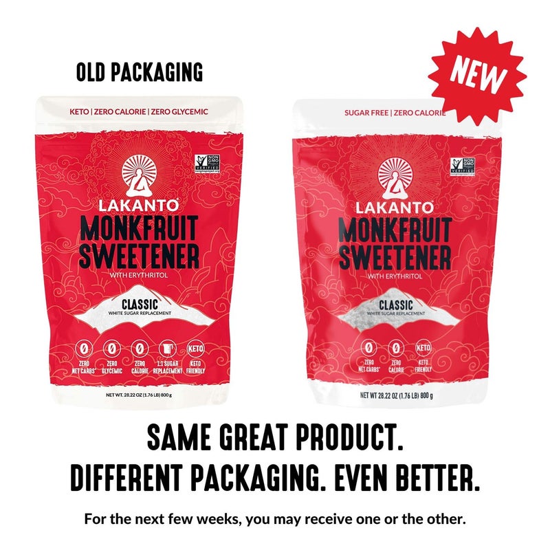 Lakanto Classic Monk Fruit Sweetener with Erythritol - White Sugar Substitute, Zero Calorie, Keto Diet Friendly, Zero Net Carbs, Baking, Extract, Sugar Replacement (Classic White - 1.76 lb Pack of 3) - Image 2