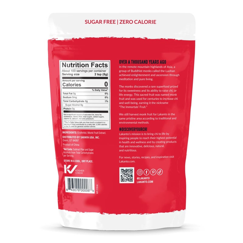 Lakanto Classic Monk Fruit Sweetener with Erythritol - White Sugar Substitute, Zero Calorie, Keto Diet Friendly, Zero Net Carbs, Baking, Extract, Sugar Replacement (Classic White - 1.76 lb Pack of 3) - Image 4