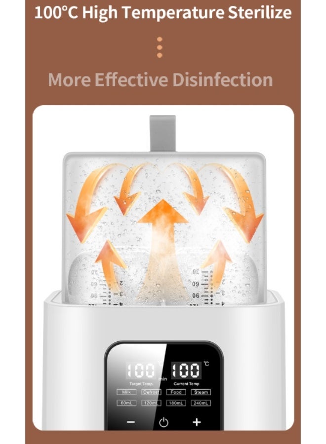 Baby Bottle Heater 2-In-1 Multifunctional Breast Milk Heater, Fast Baby Food Heater And Defrost Heater, With Timer, Lcd Display Screen For Precise Temperature Adjustment, 24-Hour Constant Mode (White) - Image 3