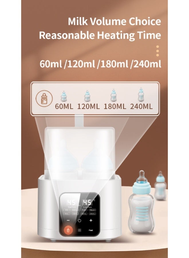 Baby Bottle Heater 2-In-1 Multifunctional Breast Milk Heater, Fast Baby Food Heater And Defrost Heater, With Timer, Lcd Display Screen For Precise Temperature Adjustment, 24-Hour Constant Mode (White) - Image 4