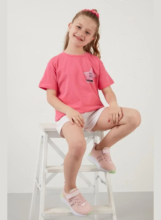 ليلا تيشيرت قطن برقبة دائرية مطبوع للبنات ليلى