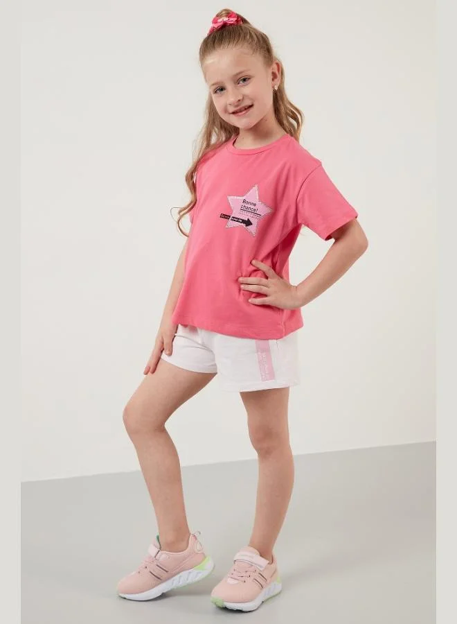 ليلا تيشيرت قطن برقبة دائرية مطبوع للبنات ليلى