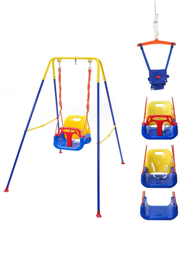 XiuWoo 3-in-1 Swing Set Baby Jumper and Bouncers for Toddler Baby Swing is Suitable for Indoor and Outdoor Play with a Foldable Metal Stand for Easy Storage and Comes with Instructions for Easy Assembly  - Image 1