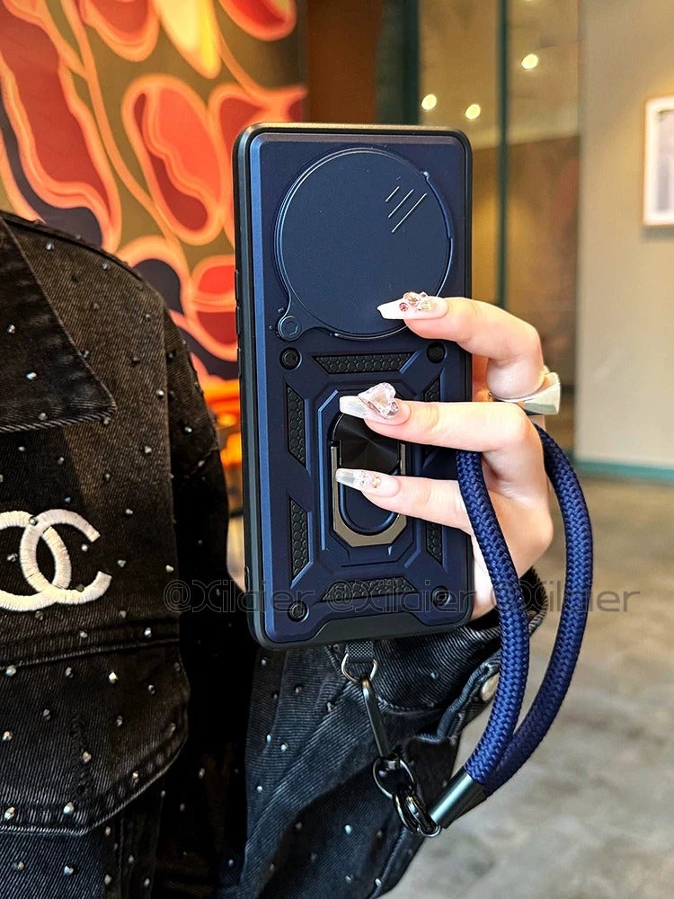 Multi-Functional Sliding Camera Cover Phone Case for Xiaomi 15 Ultra, 14 Ultra, 17 Ultra with Ring Rotating Stand, Magnetic, Full Protection, Lanyard, New Style - Image 3