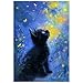 Ulord Great Jigsaw Puzzles for Adults 300 Pieces Starry Night Black Kitten Puzzles for Adults Toys Gift Family Decoration Kids Puzzle - Image 2