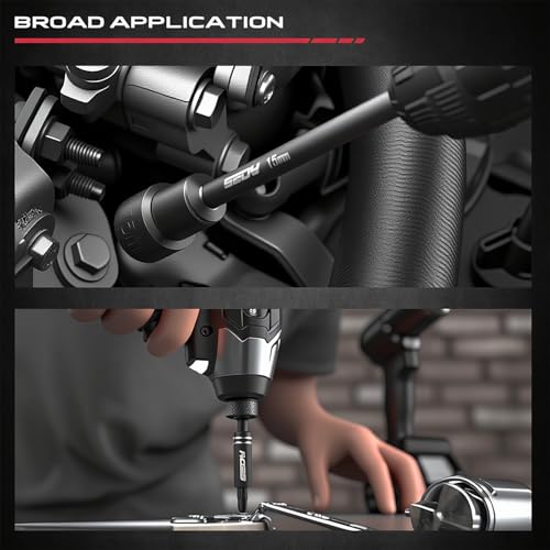 SEDY Nut Driver Impact Bit Set - 31-Piece Magnetic Socket Impact Drill Bit Tool Sets Extra Long Hex Nut Setter Driver Holder - Metric SAE Screwdriver Bits 1/4 Drive Shank Adapter Extension - Image 3