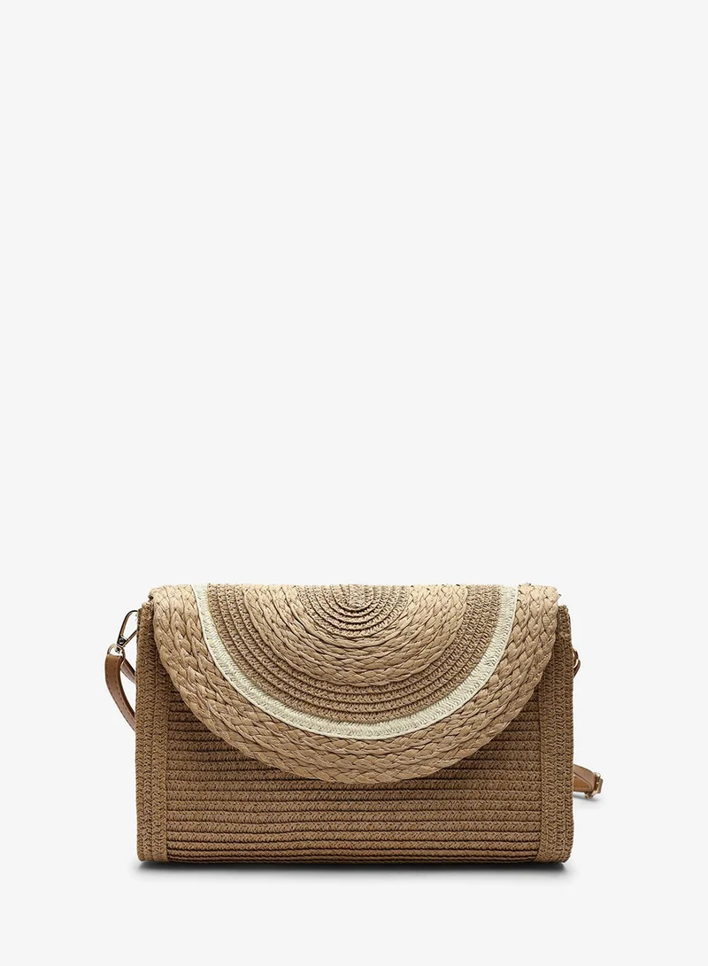 Where's That From  Alto Raffia Fold Over Clutch Bag for Women | Best Price UAE
