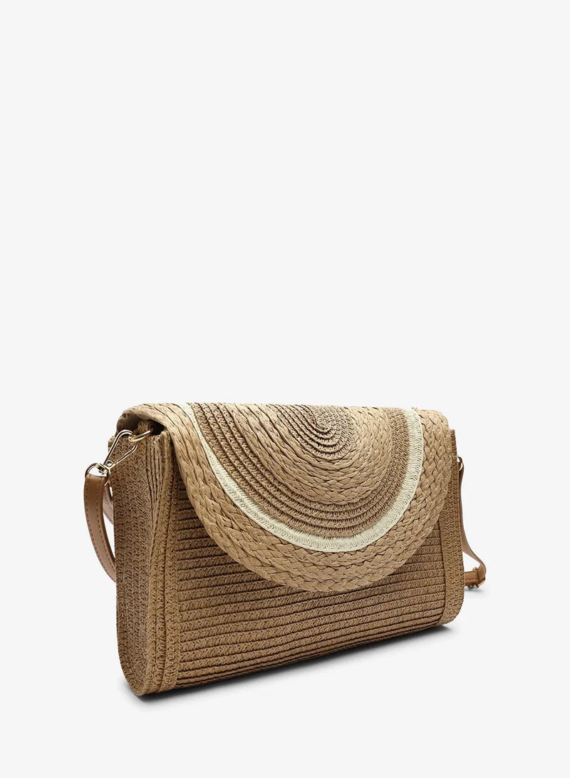 Where's That From  Alto Raffia Fold Over Clutch Bag for Women | Best Price UAE