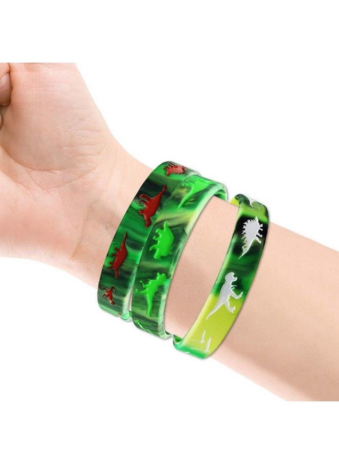 Heqishun Dinosaurs Silicone Wristbands 30 Pack Dinosaurs World Jurassic Party Supplies For Dinosaurs Theme Party Birthday Party Favors Gifts Bags Stuffers 3 Colors  - Image 5