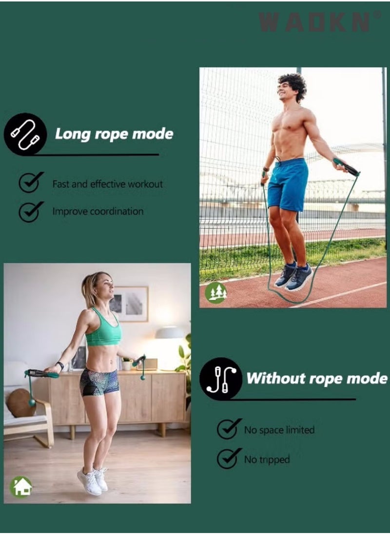 WAOKN Workout Jump Rope with Counting,Adjustable Counting Skipping Rope，Ropeless Jump Rope 2 In 1 Adjustable workout Jump Ropes, with Calorie Counter LCD Display for Fitness, Workout, Gym  - Image 2