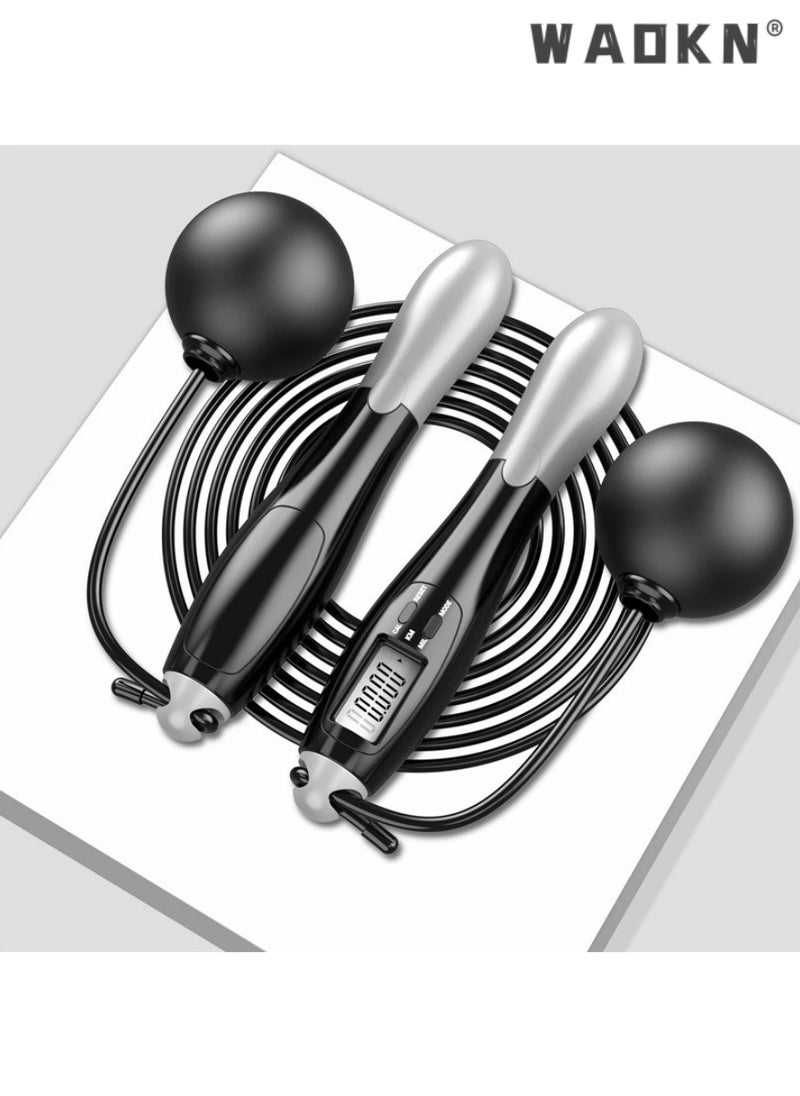 WAOKN Workout Jump Rope with Counting,Adjustable Counting Skipping Rope，Ropeless Jump Rope 2 In 1 Adjustable workout Jump Ropes, with Calorie Counter LCD Display for Fitness, Workout, Gym  - Image 1