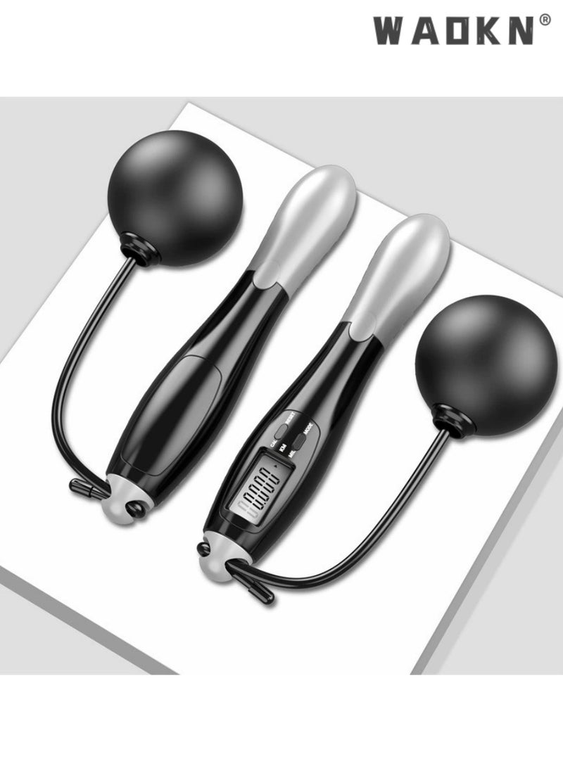 WAOKN Workout Jump Rope with Counting,Adjustable Counting Skipping Rope，Ropeless Jump Rope 2 In 1 Adjustable workout Jump Ropes, with Calorie Counter LCD Display for Fitness, Workout, Gym  - Image 3